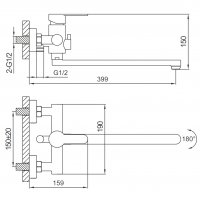 Смеситель для ванны Frap F22801-2