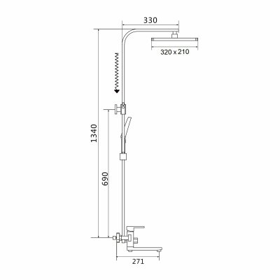 Душевая стойка Shevanik S7036H