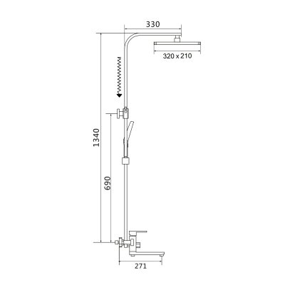 Душевая стойка Shevanik S7036T