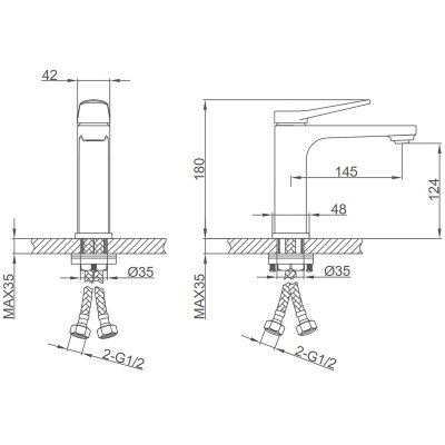 Смеситель для раковины Gappo G1010-6
