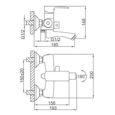 Смеситель для ванны Frud R32151