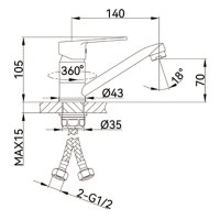 Смеситель для кухни Frud R45158-6