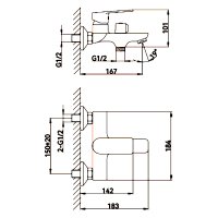 Смеситель для ванны Frud R32158-6