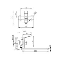 Смеситель для ванны Prohanss P66.22
