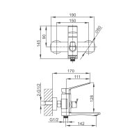 Смеситель для ванны Prohanss P66.30.03