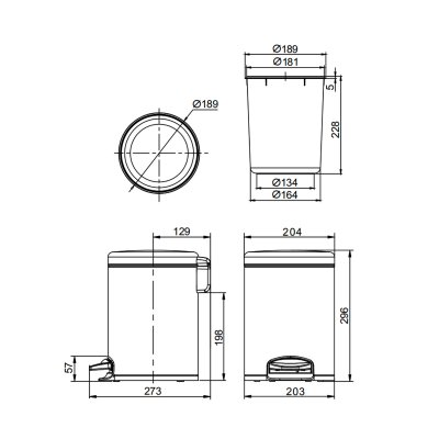 Мусорное ведро Raglo R360.106.09