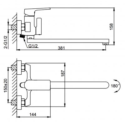 Смеситель для ванны Frap F2271