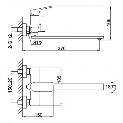 Смеситель для ванны Frap F2286-3