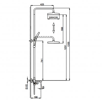 Душевая стойка со смесителем Frap F2484-3