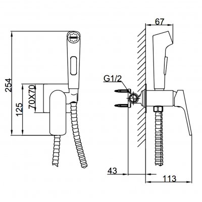 Смеситель с гигиеническим душем Frap F7586-2