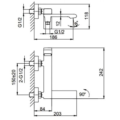 Смеситель для ванны Frap F3284-3