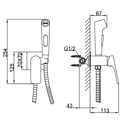 Смеситель с гигиеническим душем Frap F7586-2