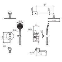 Душевой комплект Gappo G7106-143