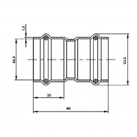 Двухраструбная пресс-муфта 42x42 Gappo G1104.4242 уп. 3 шт.