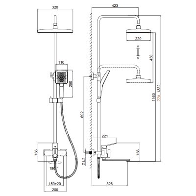 Душевая стойка Frap F2462
