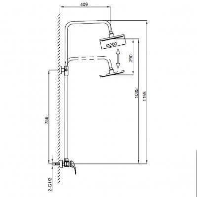 Душевая стойка со смесителем Frap F2303