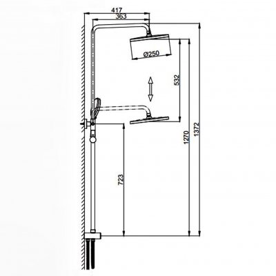 Душевая стойка без смесителя Frap F2406-9B