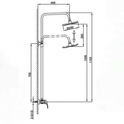 Душевая стойка без смесителя Frap F2406-B