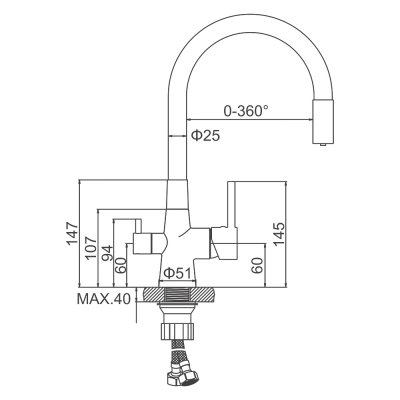 Смеситель для кухни Ledeme L4955A-9