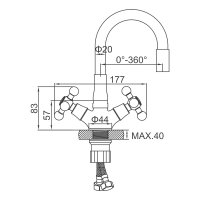 Смеситель для кухни Ledeme L1319-16