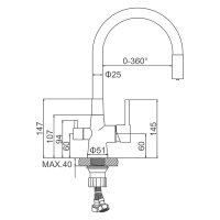 Смеситель для кухни Ledeme L4955A-9