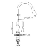 Смеситель для кухни Ledeme L74199Y-2