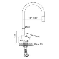 Смеситель для кухни LOFFREY LF84127-3