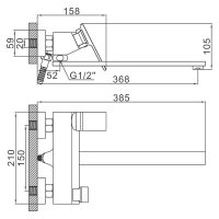 Смеситель для ванны Gerhans K13128W