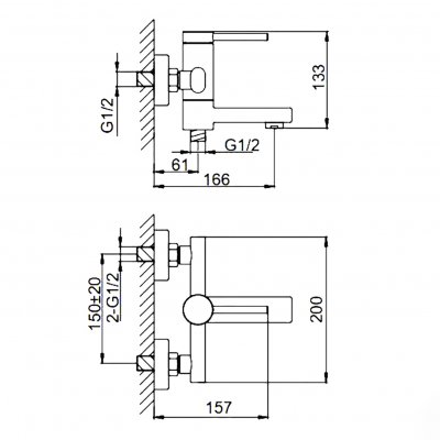 Смеситель для ванны Frap F32808