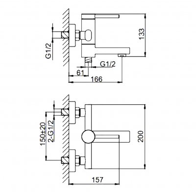 Смеситель для ванны Frap F32808-9