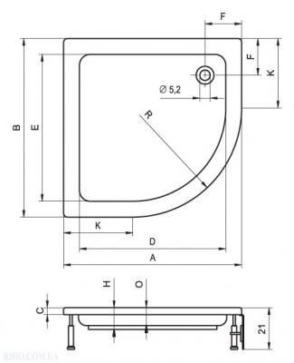 Душевой поддон акриловый Riho DA9200500000000