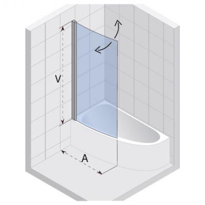 Шторка для ванны стеклянная Riho Nautic 95 GGT5110945800