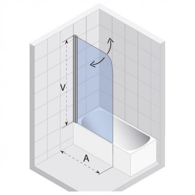 Шторка для ванны стеклянная Riho Scandic 80 GC13200