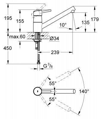 Смеситель для кухни Grohe Concetto 32659001 хром