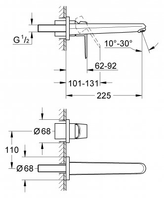 Смеситель для раковины Grohe Eurodisc Cosmopolitan 19974002