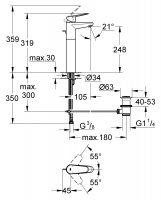 Смеситель для раковины Grohe Eurodisc Cosmopolitan 23055002 хром