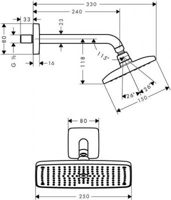 Верхний душ Hansgrohe Raindance 27370000