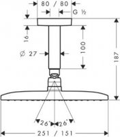 Верхний душ Hansgrohe Raindance 27380000