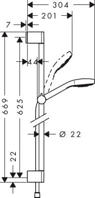 Душевой гарнитур Hansgrohe Croma Select 26563400