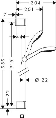 Душевой гарнитур Hansgrohe Croma Select 26570400