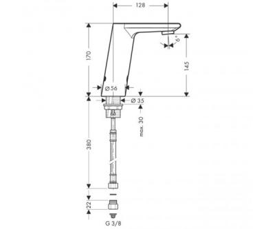 Сенсорный смеситель для раковины Hansgrohe Metris S 31101000