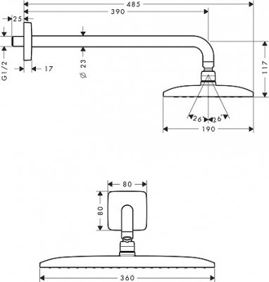 Верхний душ Hansgrohe Raindance 27376000