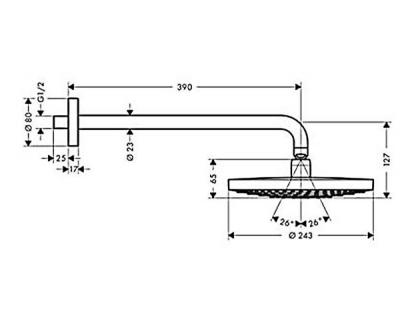 Верхний душ Hansgrohe Raindance Select S 240 26470000