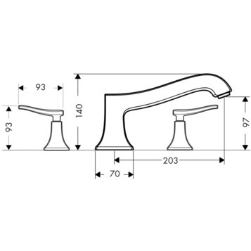 Смеситель для ванны Hansgrohe Metris 31313000