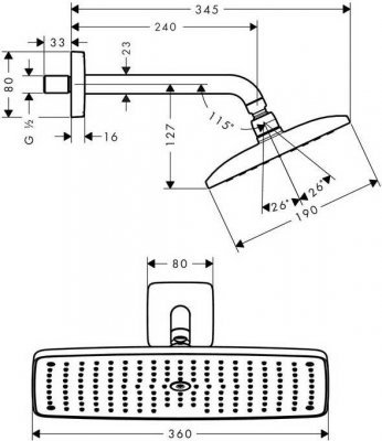 Верхний душ Hansgrohe Raindance 27371000