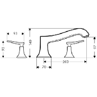 Смеситель для ванны Hansgrohe Metris 31313000