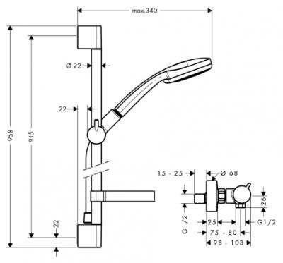 Душевой гарнитур Hansgrohe Croma 27033000