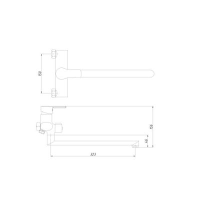 Смеситель для ванны Rossinka Silvermix J35-32