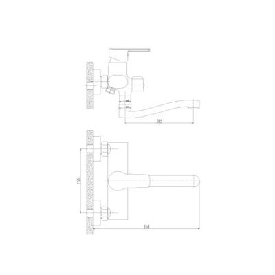 Смеситель для ванны Rossinka Silvermix J35-34