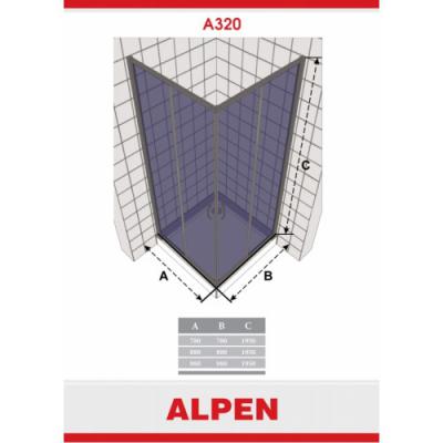 Душевой угол Alpen A320N-80 Alpina Square